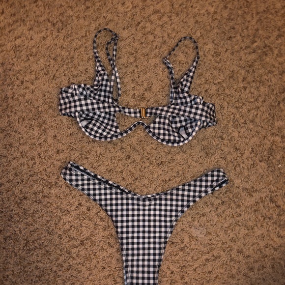 Black & White Checkered SHEIN Bikini - Picture 2 of 2
